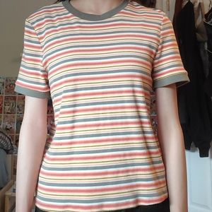 Kendal & Kylie Colorful Striped Shirt